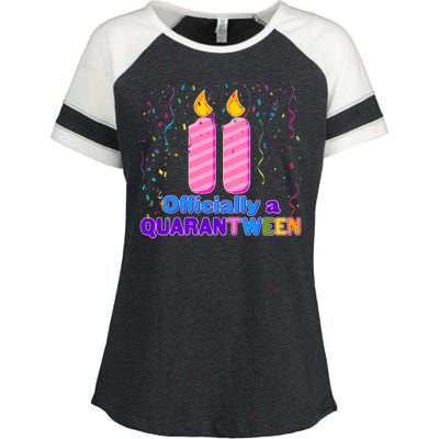 Eleven Officially A Quarantween Birthday Enza Ladies Jersey Colorblock Tee