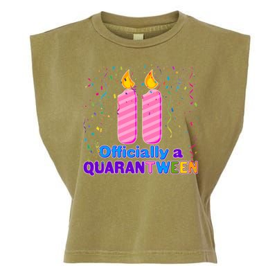 Eleven Officially A Quarantween Birthday Garment-Dyed Women's Muscle Tee