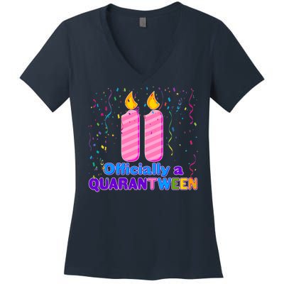 Eleven Officially A Quarantween Birthday Women's V-Neck T-Shirt