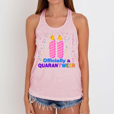 Eleven Officially A Quarantween Birthday Women's Knotted Racerback Tank