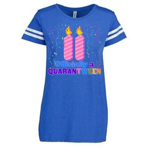 Eleven Officially A Quarantween Birthday Enza Ladies Jersey Football T-Shirt