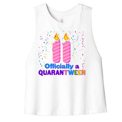 Eleven Officially A Quarantween Birthday Women's Racerback Cropped Tank