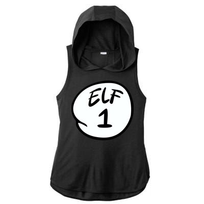 Elf 1 2 3 4 5 Custom Number Personalize Ladies PosiCharge Tri-Blend Wicking Draft Hoodie Tank