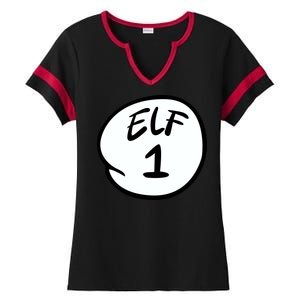 Elf 1 2 3 4 5 Custom Number Personalize Ladies Halftime Notch Neck Tee