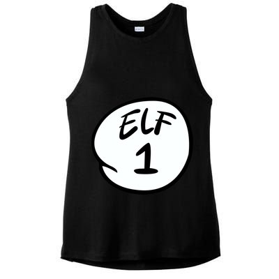 Elf 1 2 3 4 5 Custom Number Personalize Ladies PosiCharge Tri-Blend Wicking Tank