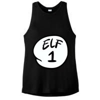 Elf 1 2 3 4 5 Custom Number Personalize Ladies PosiCharge Tri-Blend Wicking Tank