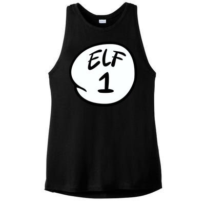 Elf 1 2 3 4 5 Custom Number Personalize Ladies PosiCharge Tri-Blend Wicking Tank