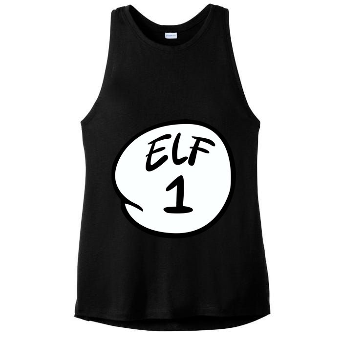 Elf 1 2 3 4 5 Custom Number Personalize Ladies PosiCharge Tri-Blend Wicking Tank