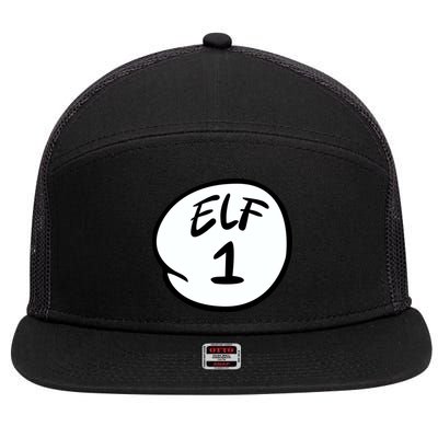 Elf 1 2 3 4 5 Custom Number Personalize 7 Panel Mesh Trucker Snapback Hat