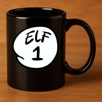 Elf 1 2 3 4 5 Custom Number Personalize 11oz C Handle Ceramic Mug