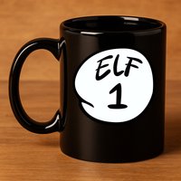 Elf 1 2 3 4 5 Custom Number Personalize 11oz C Handle Ceramic Mug