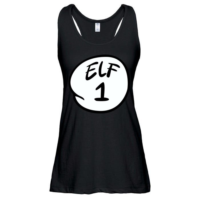Elf 1 2 3 4 5 Custom Number Personalize Ladies Essential Flowy Tank
