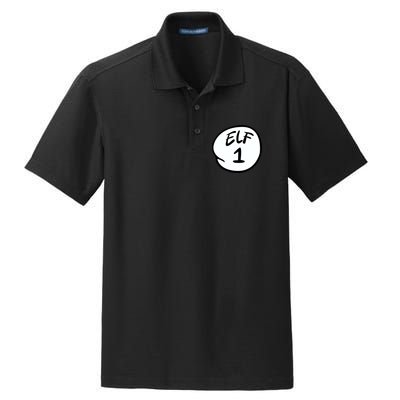 Elf 1 2 3 4 5 Custom Number Personalize Dry Zone Grid Polo
