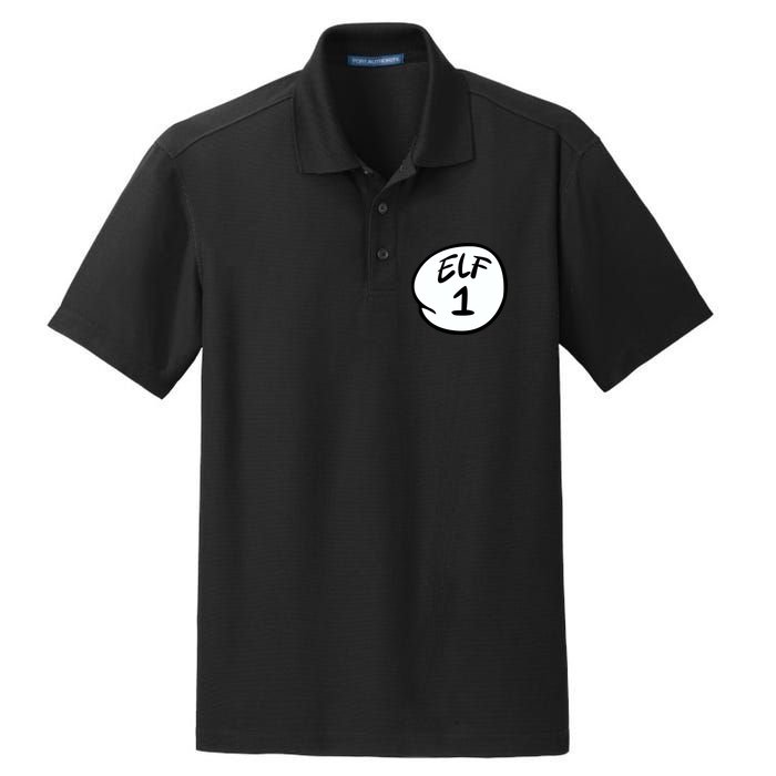 Elf 1 2 3 4 5 Custom Number Personalize Dry Zone Grid Polo
