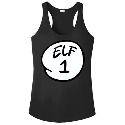 Elf 1 2 3 4 5 Custom Number Personalize Ladies PosiCharge Competitor Racerback Tank