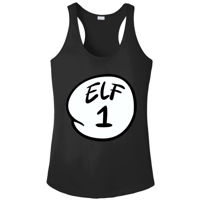 Elf 1 2 3 4 5 Custom Number Personalize Ladies PosiCharge Competitor Racerback Tank