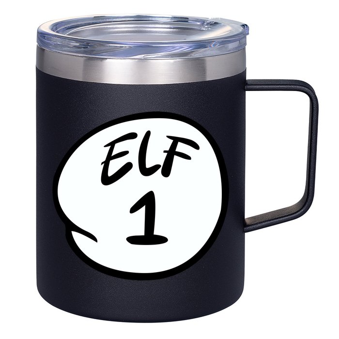 Elf 1 2 3 4 5 Custom Number Personalize 12oz Stainless Steel Coffee Mug