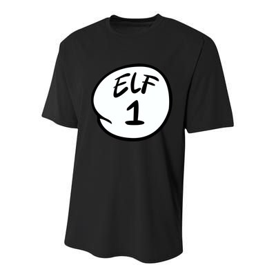 Elf 1 2 3 4 5 Custom Number Personalize Youth Performance Sprint T-Shirt