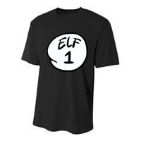 Elf 1 2 3 4 5 Custom Number Personalize Youth Performance Sprint T-Shirt