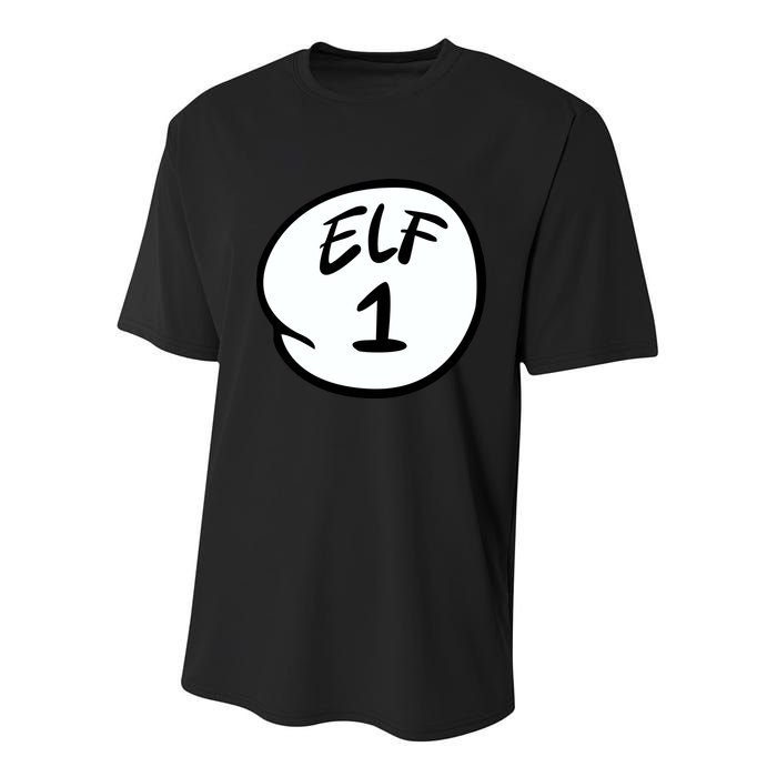 Elf 1 2 3 4 5 Custom Number Personalize Youth Performance Sprint T-Shirt
