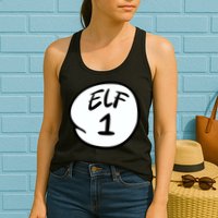 Elf 1 2 3 4 5 Custom Number Personalize Womens Tank Top