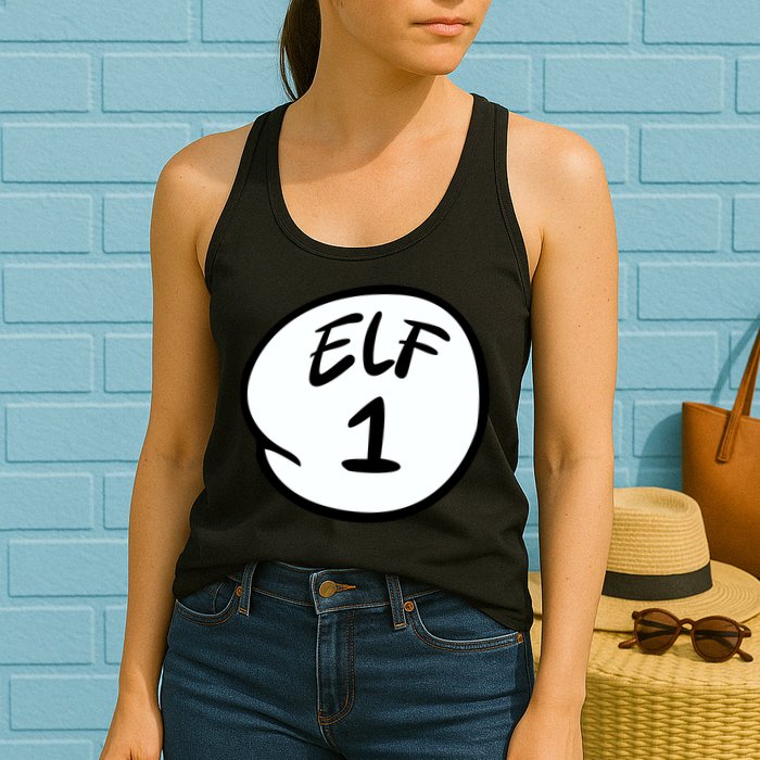 Elf 1 2 3 4 5 Custom Number Personalize Womens Tank Top