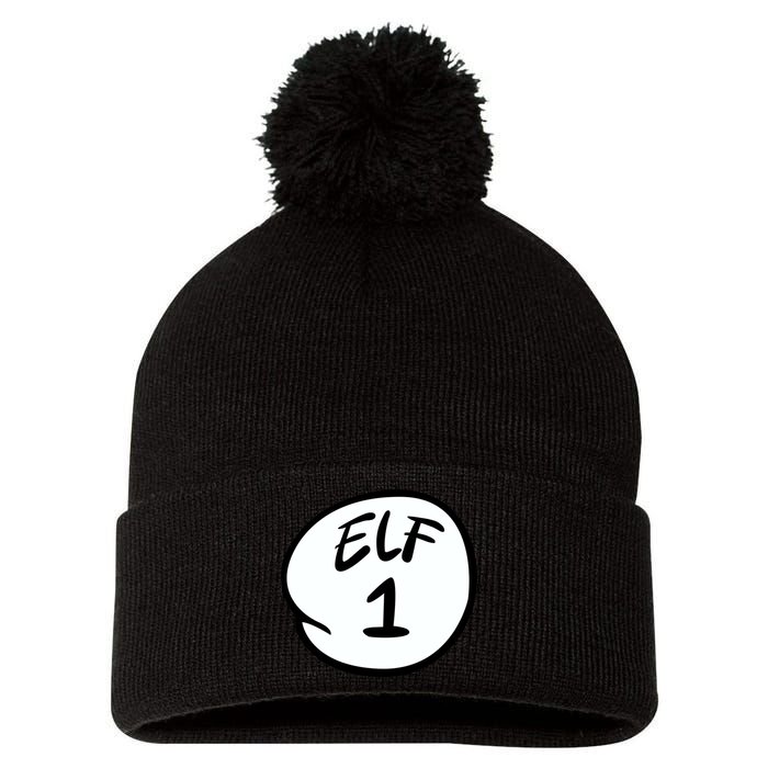 Elf 1 2 3 4 5 Custom Number Personalize Pom Pom 12in Knit Beanie