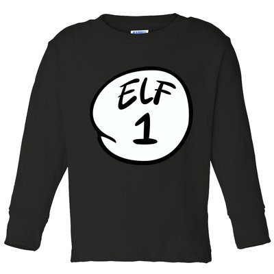 Elf 1 2 3 4 5 Custom Number Personalize Toddler Long Sleeve Shirt