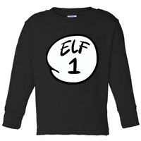 Elf 1 2 3 4 5 Custom Number Personalize Toddler Long Sleeve Shirt