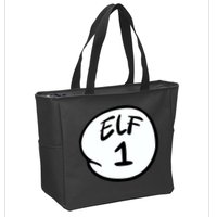 Elf 1 2 3 4 5 Custom Number Personalize Zip Tote Bag