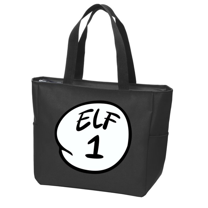 Elf 1 2 3 4 5 Custom Number Personalize Zip Tote Bag