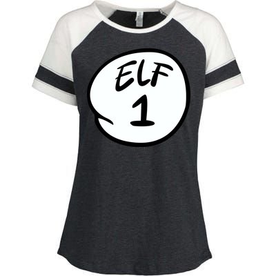 Elf 1 2 3 4 5 Custom Number Personalize Enza Ladies Jersey Colorblock Tee