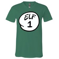 Elf 1 2 3 4 5 Custom Number Personalize V-Neck T-Shirt