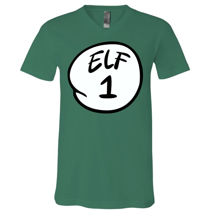 Elf 1 2 3 4 5 Custom Number Personalize V-Neck T-Shirt