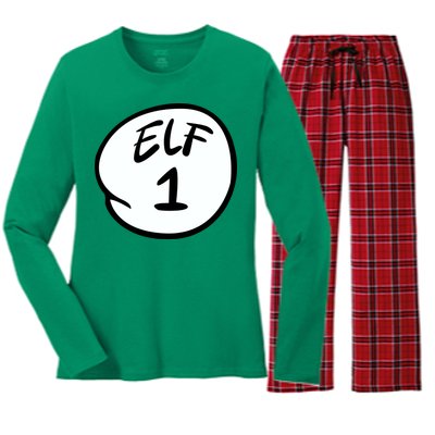 Elf 1 2 3 4 5 Custom Number Personalize Women's Long Sleeve Flannel Pajama Set 