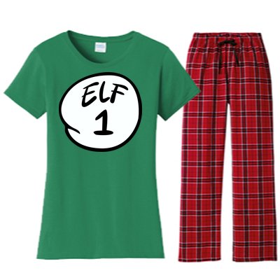 Elf 1 2 3 4 5 Custom Number Personalize Women's Flannel Pajama Set