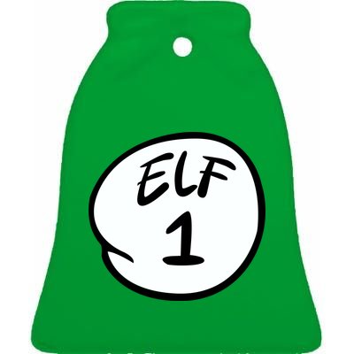 Elf 1 2 3 4 5 Custom Number Personalize Ceramic Bell Ornament