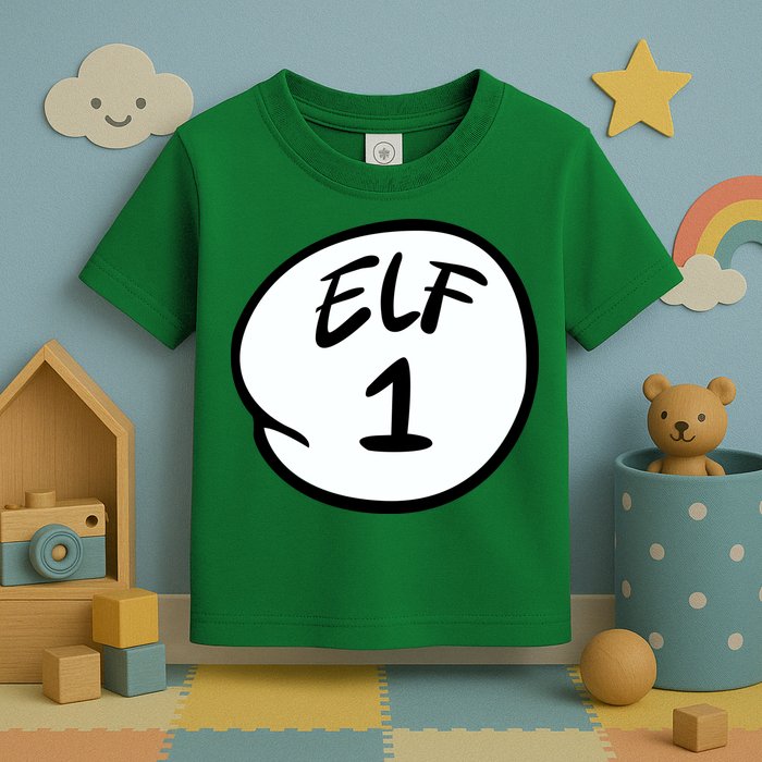 Elf 1 2 3 4 5 Custom Number Personalize Toddler T-Shirt