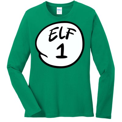 Elf 1 2 3 4 5 Custom Number Personalize Ladies Long Sleeve Shirt