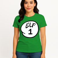 Elf 1 2 3 4 5 Custom Number Personalize Womens T-Shirt