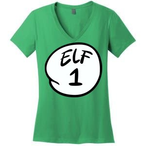 Elf 1 2 3 4 5 Custom Number Personalize Women's V-Neck T-Shirt