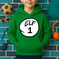 Elf 1 2 3 4 5 Custom Number Personalize Kids Hoodie