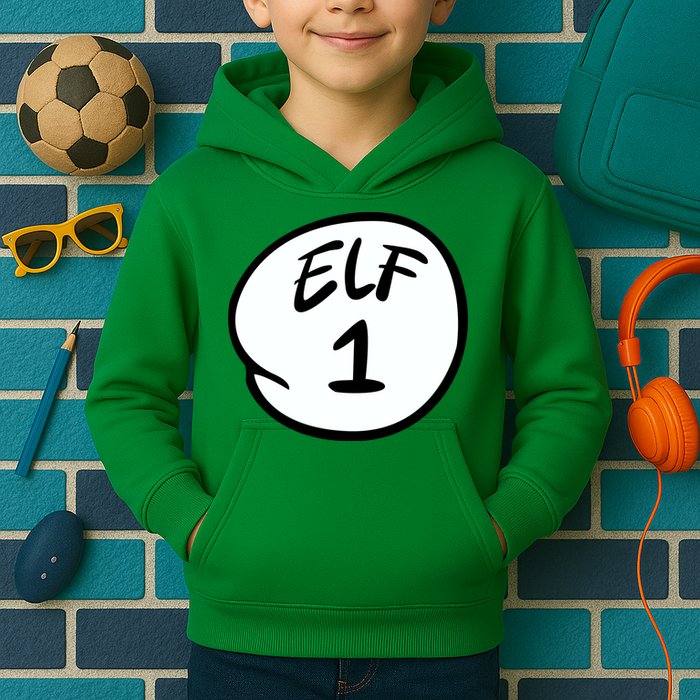 Elf 1 2 3 4 5 Custom Number Personalize Kids Hoodie