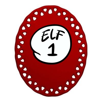 Elf 1 2 3 4 5 Custom Number Personalize Ceramic Oval Ornament