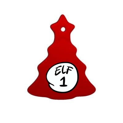 Elf 1 2 3 4 5 Custom Number Personalize Ceramic Tree Ornament