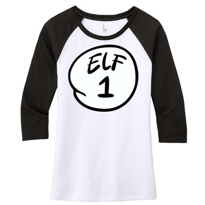 Elf 1 2 3 4 5 Custom Number Personalize Women's Tri-Blend 3/4-Sleeve Raglan Shirt