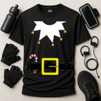 Elf Costume With Candy Cane Cooling Performance Crew T-Shirt