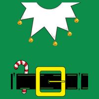 Elf Costume With Candy Cane Long Sleeve Shirt