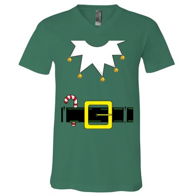 Elf Costume With Candy Cane V-Neck T-Shirt