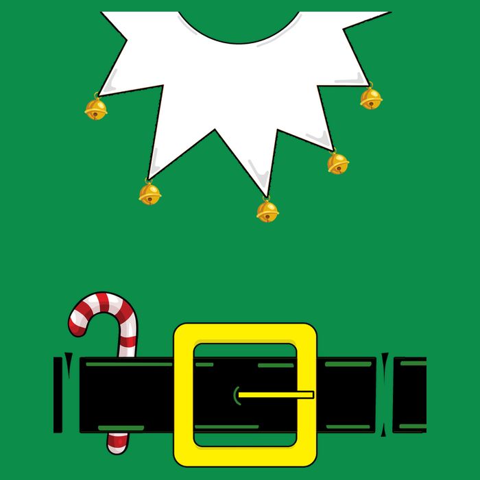 Elf Costume With Candy Cane Button